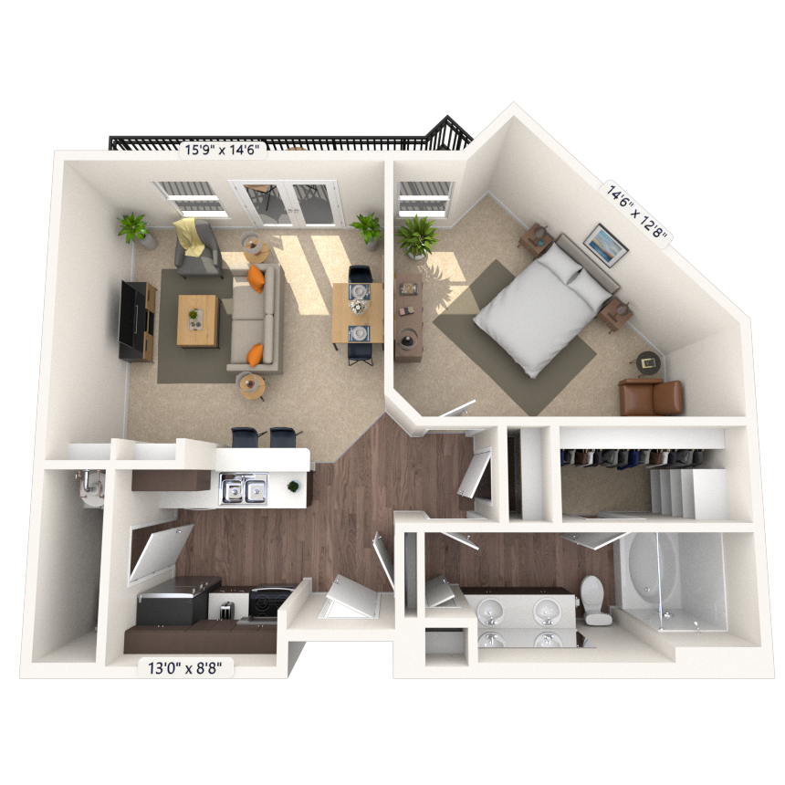 Floorplan image of unit 3320